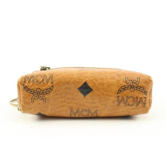 MCM Cognac Monogram Visetos Key Pouch 118m38